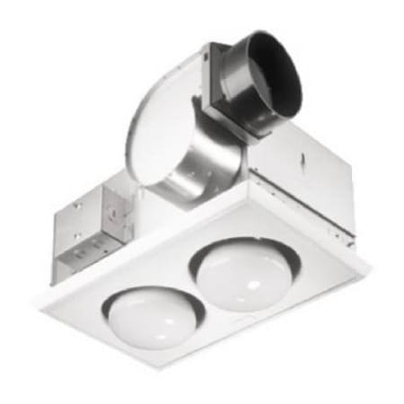 Broan-Nutone Bathroom Ventilation Fan/Heat Combination with Lights 70 CFM 3.5 Sones White 164